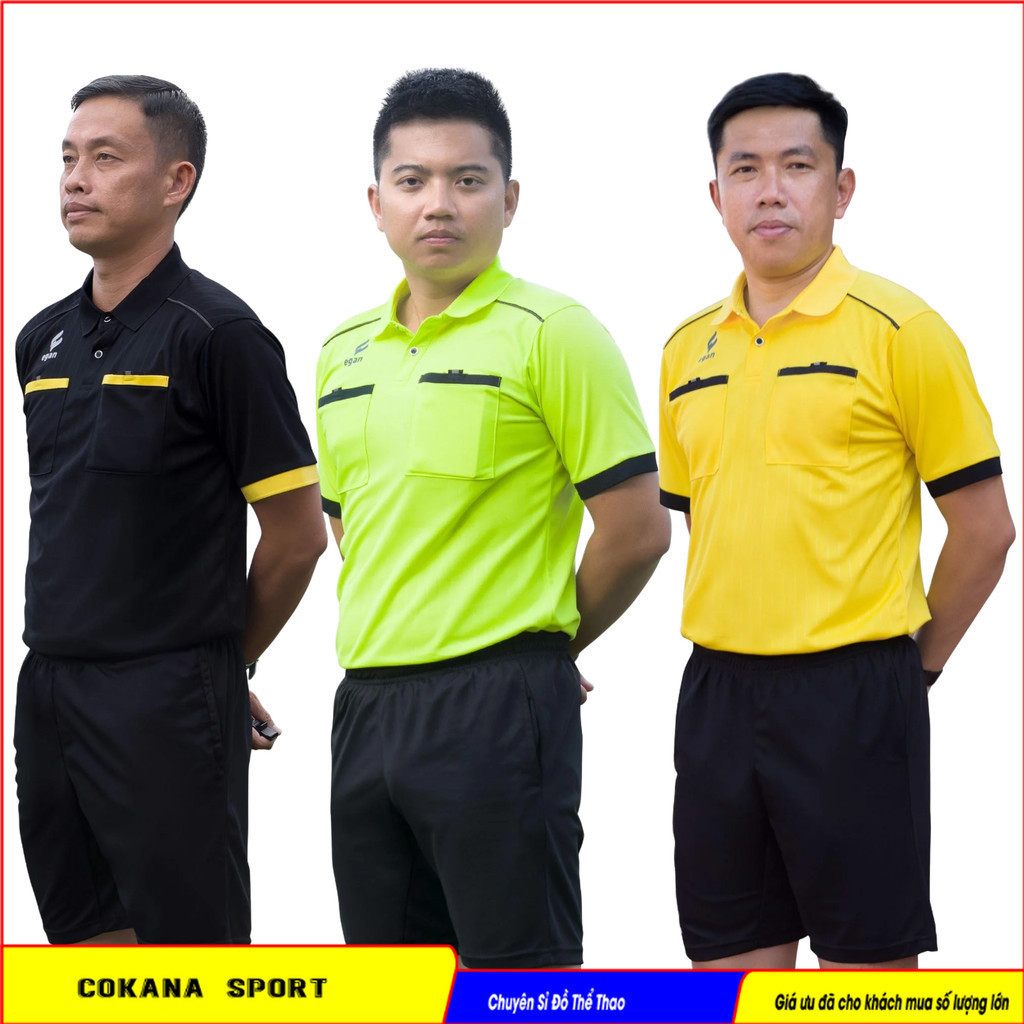 Áo trọng tài bóng đá Eric - bộ quần áo trọng tài Eric bản 2024 thun xịn #cokana