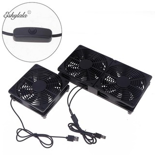 Quạt làm mát chạy bằng USB Eshylala 120mm DC12V cho Bộ thu Modem Router - Luồng khí cao, Cáp chuyển đổi Eshylala