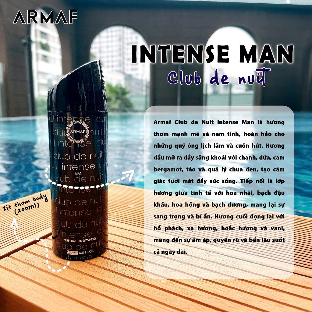 Xịt Khử Mùi Toàn Thân Hương Nước Hoa Armaf Club De Nuit Women 200ml - Chính Hãng | BigBuy360 - bigbuy360.vn