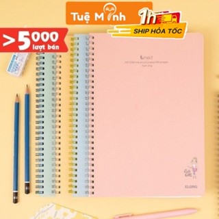 Vở Klong B5 kẻ ngang Line 80-120-200 trang VPPTUEMINH bìa nhựa lò xo kép, cuốn sổ tập Klong