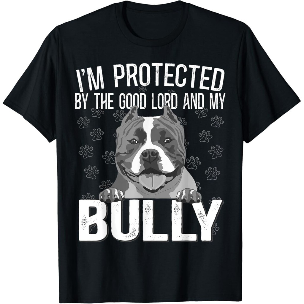 Bully Xl Pitbull được bảo vệ bởi Chúa và Áo thun Bully của tôi