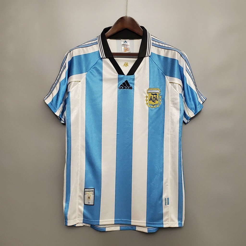 1998 ARG Home Retro Soccer Jersey Bóng đá