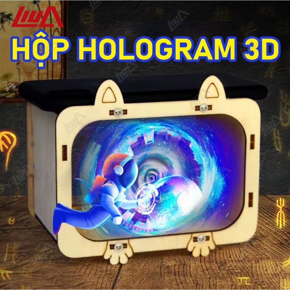 Bộ Lắp Ghép Tivi Xem Phim 3D Hologram Máy Chiếu Phim 3D, Hộp Tạo Ảo Ảnh 3D Dùng Với Tất Cả Các Dòng 