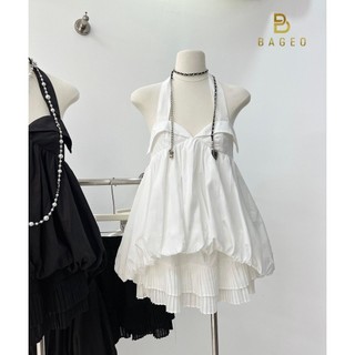 Set áo yếm phồng chân váy hai tầng TKCC BAGEO