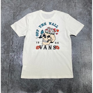 Áo thun thể thao in hình bướm đầu lâu trắng mùa hè VANS nam nữ tay ngắn cotton nguyên chất