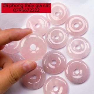 Mặt dây chuyền đồng điếu thach anh hồng siêu đẹp mịn