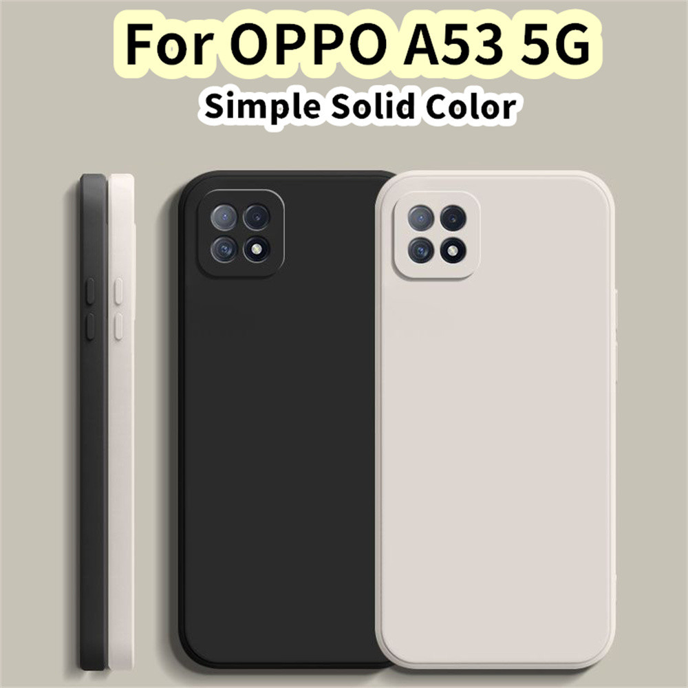 Dành Cho OPPO A53 5G Ốp Lưng Silicon Mở Chính Xác Full Ốp Lưng Điện Thoại Màu Trơn Cổ Điển