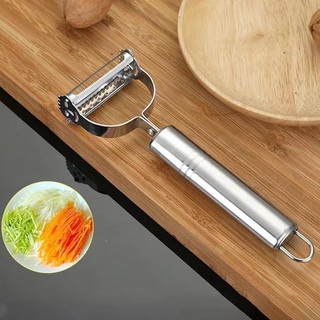 Dao Gọt Vỏ Hoa Quả 2 Trong 1 Nạo Vỏ Trái Cây Bào Sợi Củ Quả Bằng Thép Không Gỉ An Toàn Tiện Lợi