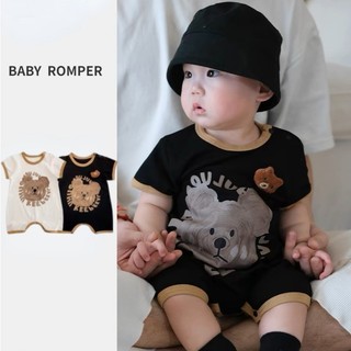 Thời Trang Hàn Quốc Mùa Hè Áo Liền Quần Gấu Đáng Yêu Tay Ngắn 0-2 Tuổi Trẻ Em Bé Gái Bé Trai jumpsuit cotton Nguyên Chất jumpsuit Quần Áo Trẻ Sơ Sinh