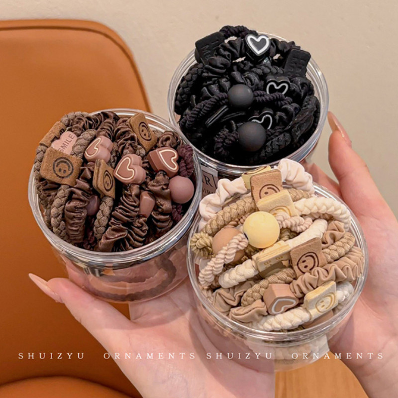 （Dộ Buộc Tóc ）Set 10 Dây Buộc Tóc Cao Su Co Giản Thời Trang Hàn Quốc Cho Nữ Đuôi cao Ngựa Dây Buộc T