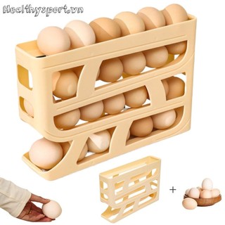 Hộp đựng trứng tủ lạnh 4 tầng Giá lăn dung tích lớn cho mặt bàn