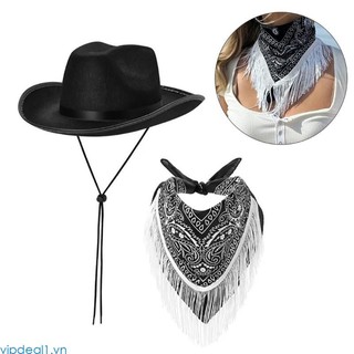 Vipdeal1 Mũ Cao Bồi Phương Tây Khăn Cho Cô Dâu Tắm Bò Cô Dâu Bandanas Bộ Trang Phục Nữ NightClub Trang Phục Hóa Trang O