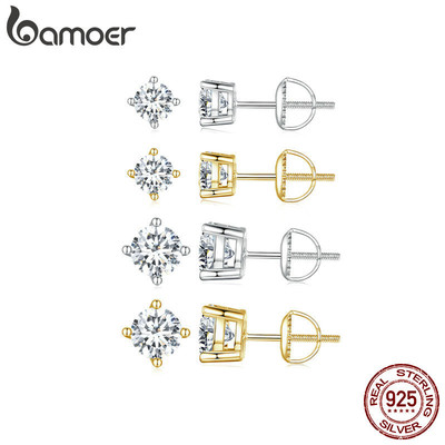 Bamoer 925 Sterling Sliver Bông Tai Moissanite 4 Món Quà Trang Sức Cho Nữ