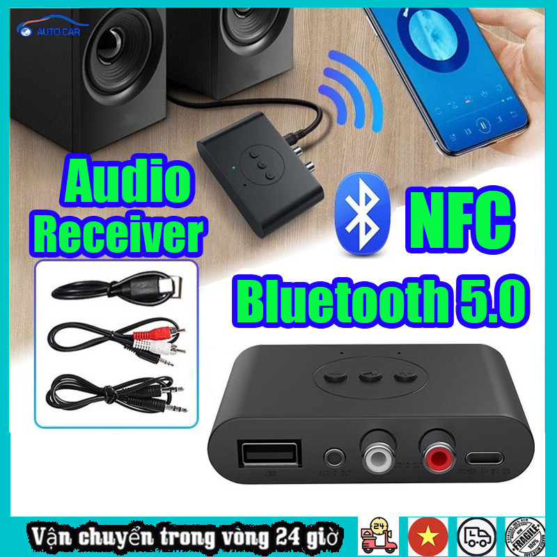 【Hàng giao ngay】Bộ thu âm thanh Bluetooth B21 5.0 NFC Tích Hợp NFC Cho Loa Và Amply Hỗ Trợ Cổng 3.5mm, AV, USB