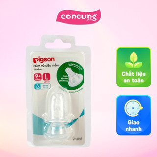 Núm vú siêu mềm thay bình sữa Pigeon size L 9M+