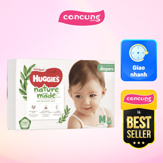 Bỉm tã dán Huggies Platinum Nature Made size M 64 miếng (6-11kg)