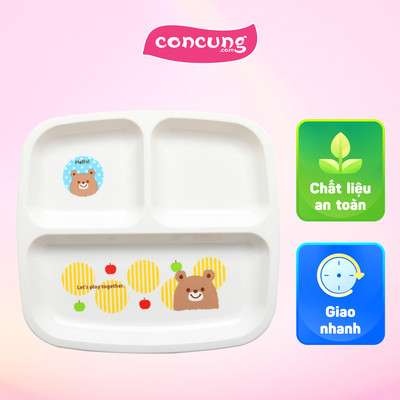 Khay ăn chia 3 ngăn cho bé hình gấu Nakano
