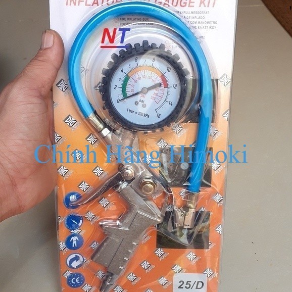 Đầu bơm hơi có đồng hồ đo áp suất . shop chính hãng himoki