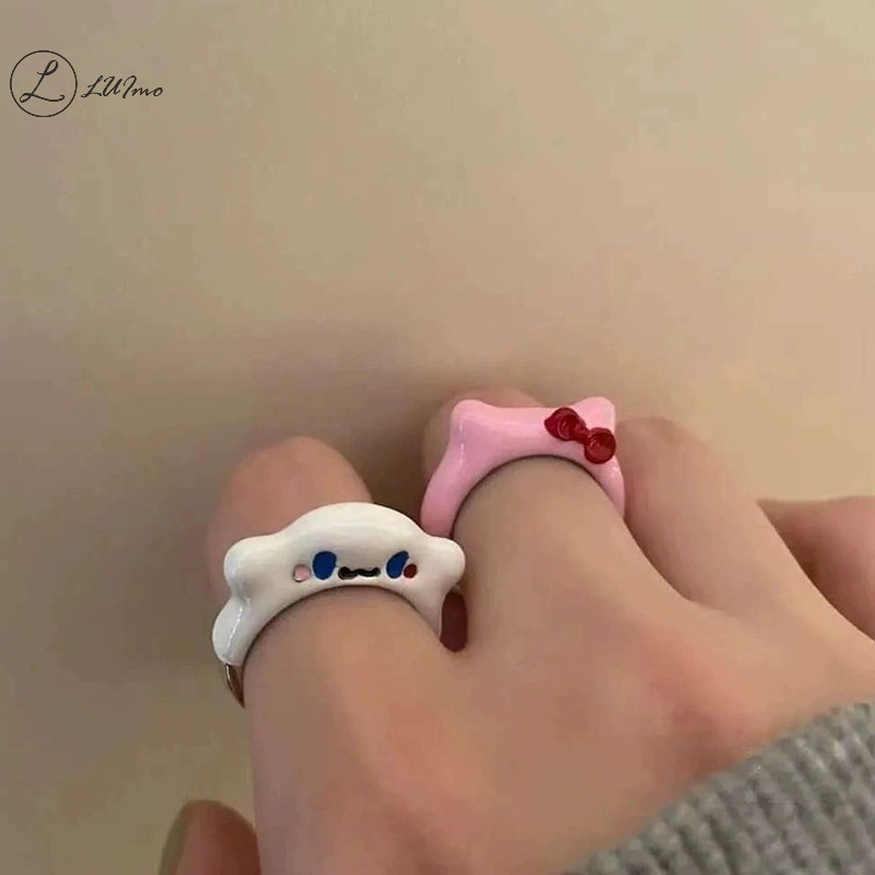 Luimo Sanrio Kawaii Thả Dầu Mở Nhẫn Dành Cho Nữ Cô Gái Anime Kello Kitty Giai Điệu Của Tôi Hợp Thời Trang Thanh Lịch Nhẫn Dự Tiệc Quyến Rũ Trang Sức Quà Tặng * Bán Chạy
