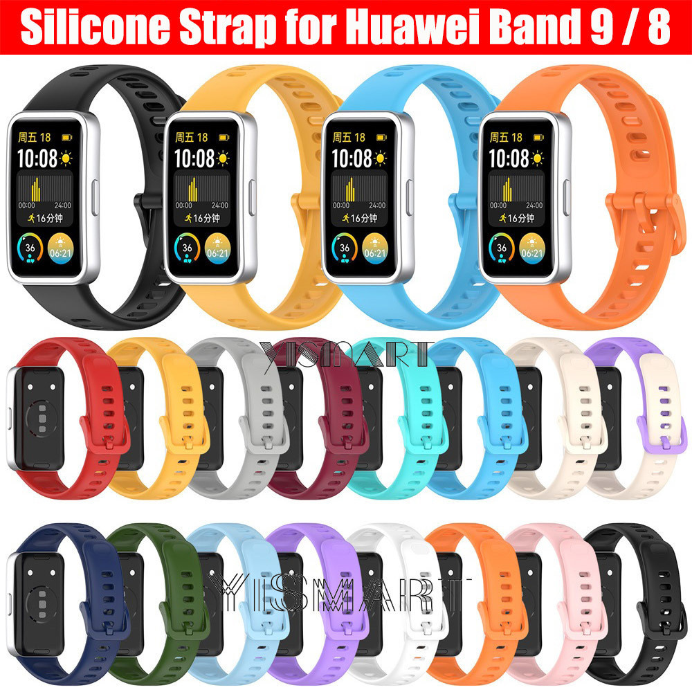Dây đeo đồng hồ thay thế cho vòng đeo tay Huawei Band 9 8 Dây đeo đồng hồ silicon thoáng khí cho phụ