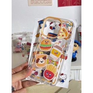 Bộ Trà Sữa Burger Apple 15 / 14PROMAX Ốp Điện Thoại 13Pro Trong Suốt 11 Vỏ Mềm XS / XR Niche 12 NCGR
