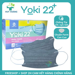   Sỉ Thùng 500 Cái  Khẩu trang Cua Yoki 22+ khẩu trang y tế con cua kiểu dáng KF94 4 lớp dày dặn 
