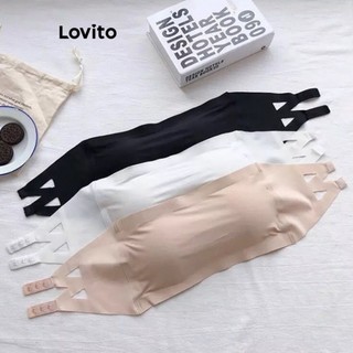 Áo bra Lovito cơ bản màu trơn phong cách thường ngày cho nữ LNE38238 (Màu mơ/Trắng/Đen)