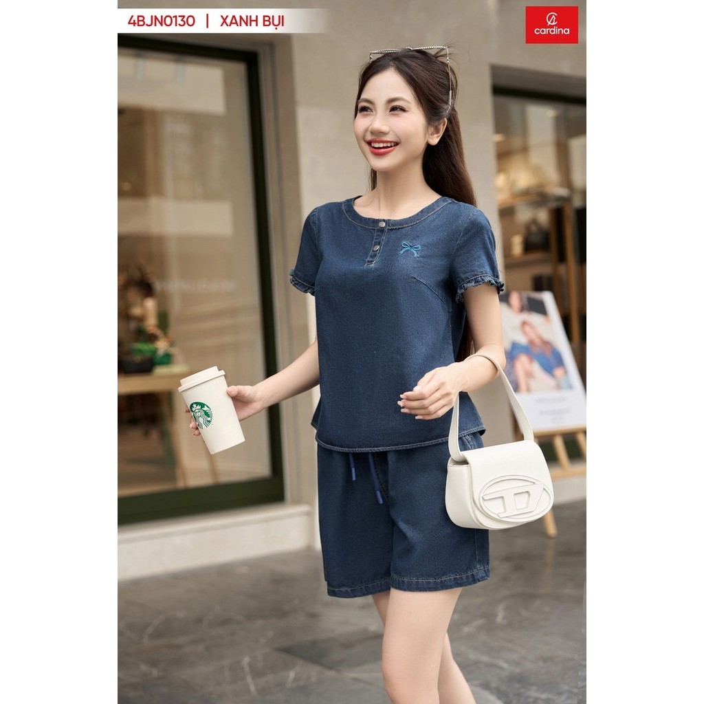 Đồ bộ nữ CARDINA chất liệu jean mềm thoáng mát kiểu dáng thời trang trẻ trung năng động 4BJN01