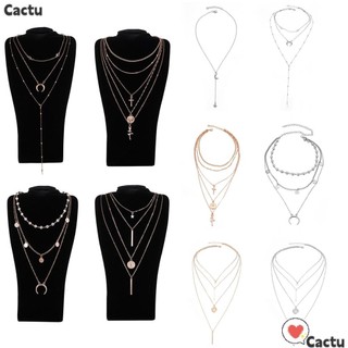 Dây chuyền nhiều lớp hình học phong cách đi biển Boho cho nữ
