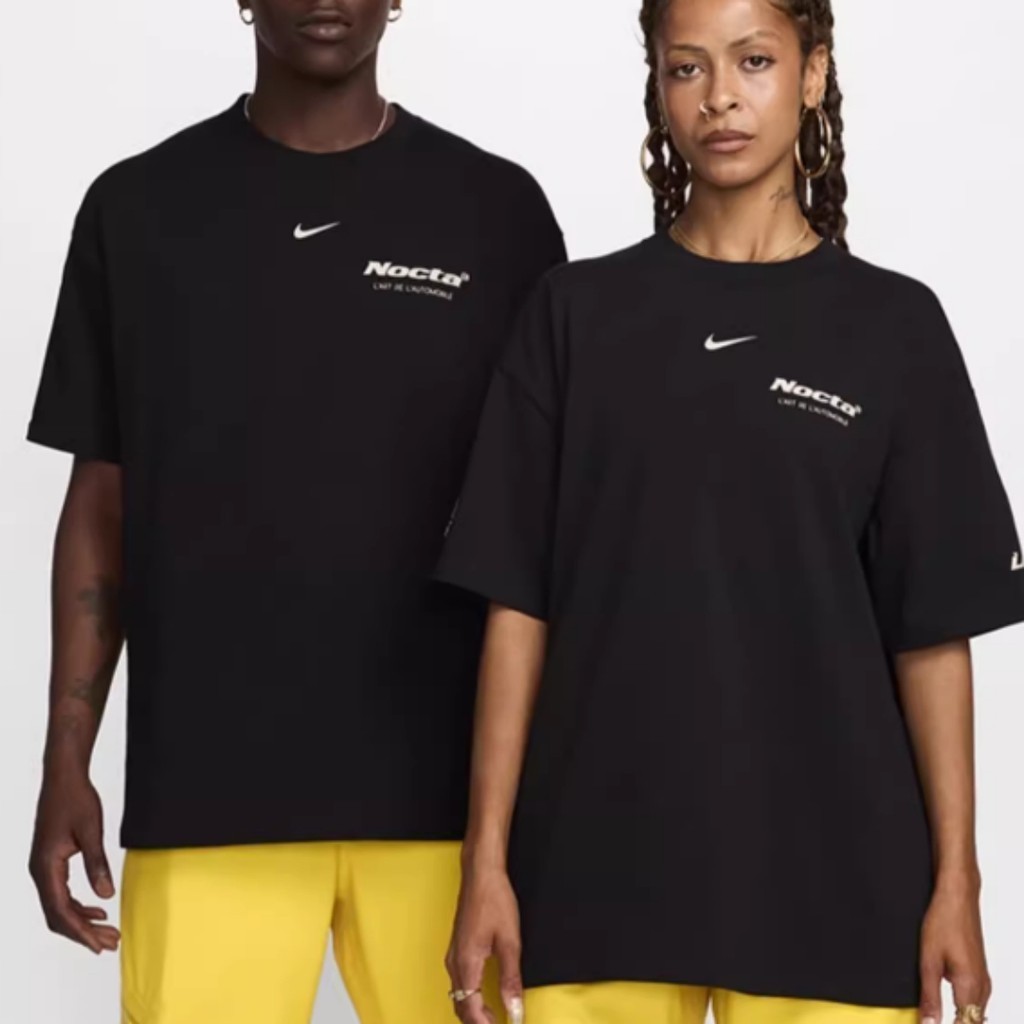 Nocta X Nike Logo In Chữ Thể Thao Nam Nữ Cổ Tròn Tay Ngắn FD2206