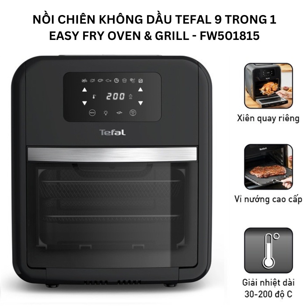 Nồi Chiên Không Dầu Tefal FW501815 9 trong 1, 11L, Hàng Chính Hãng, Bảo Hành 24 Tháng