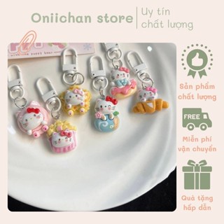 móc khóa hello kitty charm đồ ăn cute phụ kiện móc trang trí balo túi xách dễ thương