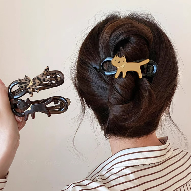 Kẹp tóc xoắn hình mèo dễ thương Kẹp tóc Phụ kiện tóc cho nữ