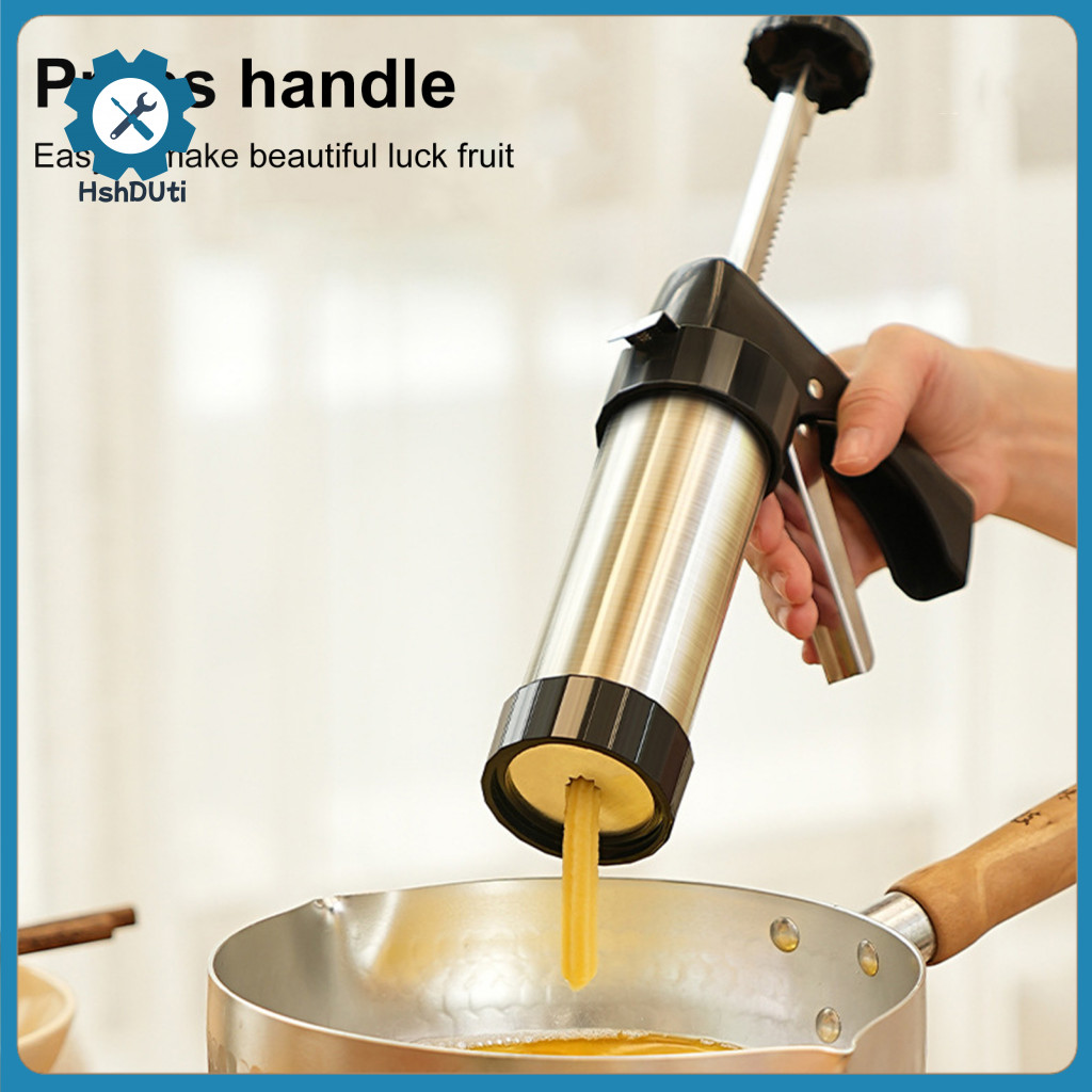 Hshduti Thép không gỉ Churros Dispenser Dụng cụ ép Churros Bộ máy làm Churros bằng thép không gỉ có 
