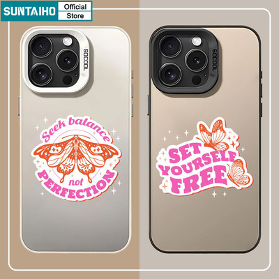 Suntaiho Bướm Chất Lượng Cao Họa Tiết Tiếng Anh Ốp lưng Iphone 16 15 14 13 12 11 Pro Max TPU Silicon Mềm Cao Cấp Chống Sốc Ốp Lưng