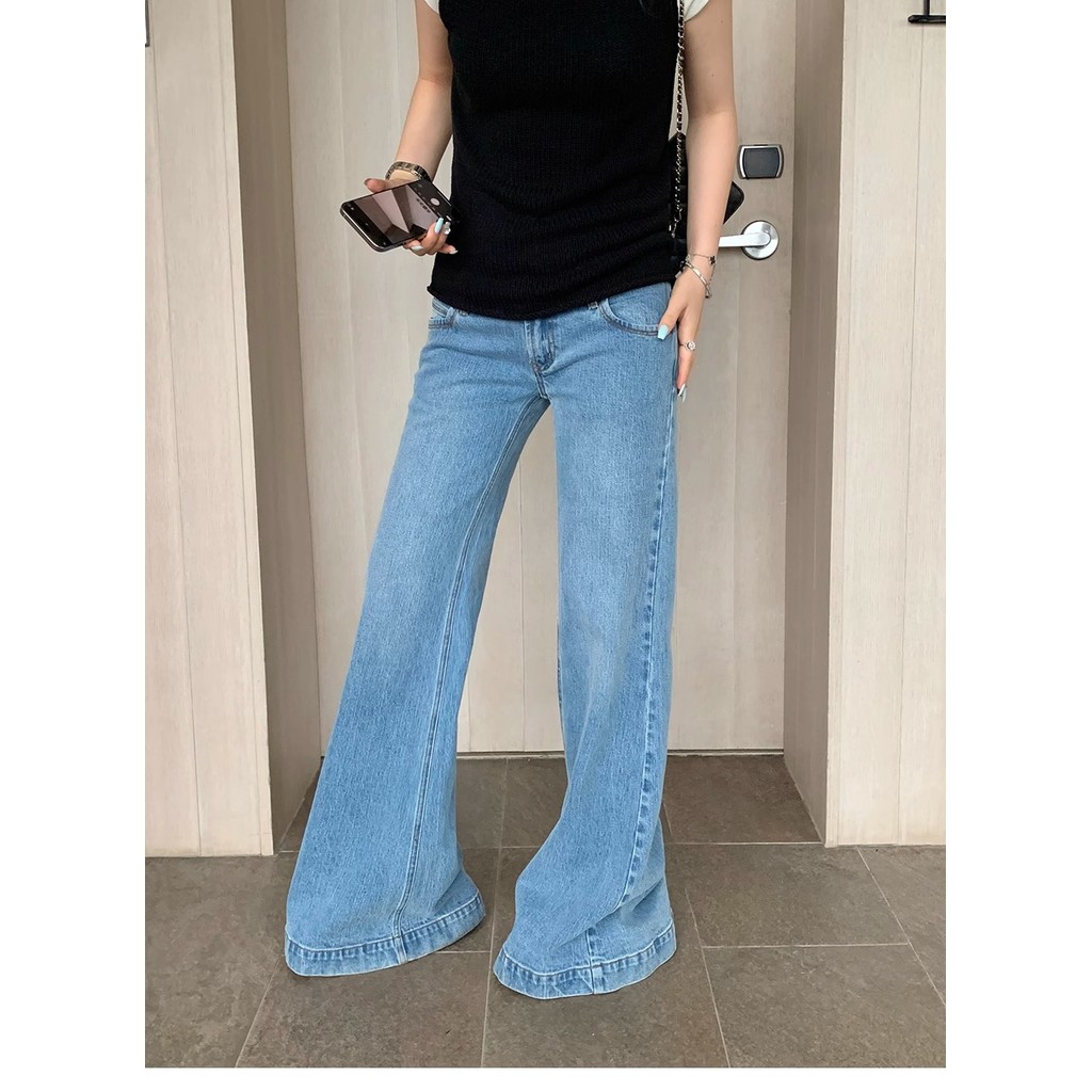 Châu Âu Mỹ Retro Đau Khổ Rửa Quần Jean Nữ 2025 Mùa Xuân y2k Phong Cách Thiên Niên Kỷ Hot Girl Thấp Eo Lau Quần | BigBuy360 - bigbuy360.vn