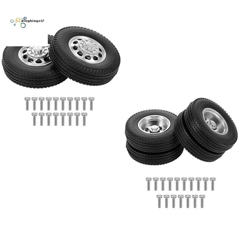 Lốp xe tải thấp bằng cao su Lốp xe với vành nhôm CNC cho Tamiya 1 / 14 RC Máy kéo xe tải