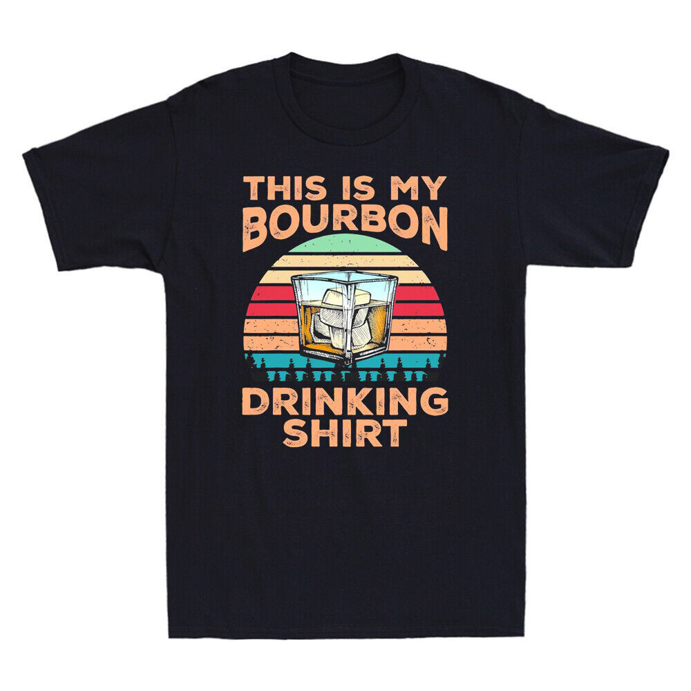 Đây Là Của Tôi Bourbon Áo Sơ Mi Uống Rượu Bourbon Ngộ nghĩnh Người Yêu Retro Áo Thun Nam Đen