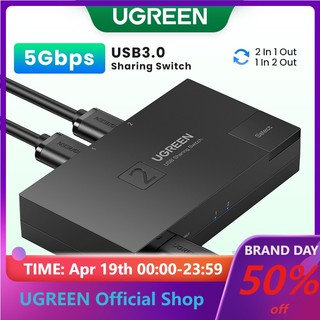 Đầu chia UGREEN cổng USB 3.0 5gbps 2 trong 1 cho chuột và bàn phím máy tính