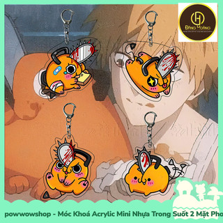 [Sẵn VN - Hỏa Tốc] Móc Khoá Nhựa Mini Trong Suốt Acrylic 2 Mặt Phong Cách Nhân Vật Anime Manga Chainsaw Man Pochita_ĐH