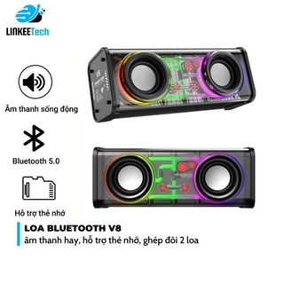 Loa bluetooth không dây V8 mini cầm tay công suất lớn, âm thanh hay, led nháy theo nhạc- REMI OFFICIAL