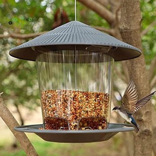 Thức ăn cho chim hoang dã, Thức ăn cho chim chống sóc bên ngoài, Treo thức ăn cho chim hoang dã có mái hình tròn màu nâu