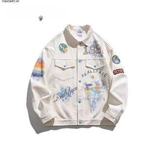 Tb xeno youth denim jacket, men's multi-color lapel, new design, graffiti design, comfortable touch, high-quality fabric jacket