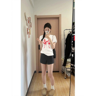 Fashmily Sẵn Sàng Mới 100% Cotton Oversize Áo Nữ / Nam Hàn Quốc Mùa Hè Tay Ngắn Thời Trang Unisex Tee Quần Áo Cổ Tròn Rời