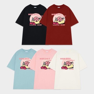 SELVZE Xu hướng đường phố in hình dễ thương Áo thun ngắn tay cotton nguyên chất cổ điển ngọt ngào giản dị áo rộng rãi dành cho nữ