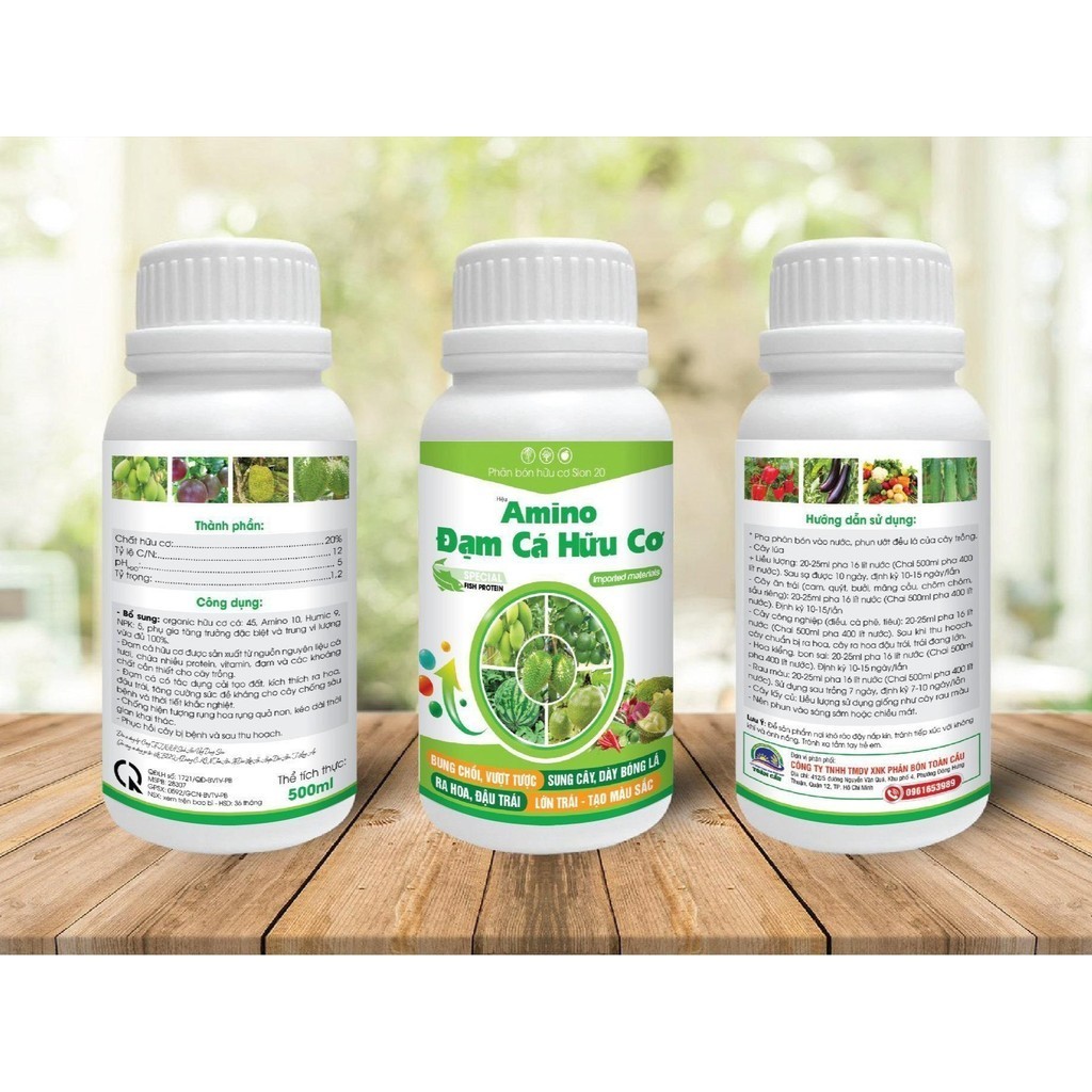 Amino Đạm Cá Hữu Cơ Organic hữu cơ chuyên cải tạo đất, k.ích thích ra hoa, đậu trái, chống rụng hoa - PhuongThao Garden