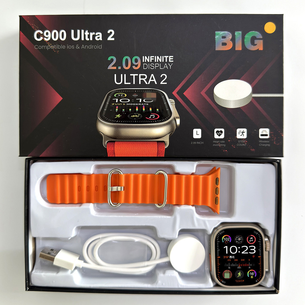 Đồng hồ thông minh C900 Ultra 2 Series 9 T900 T10 Bluetooth 2.09 Inch HD 49mm có máy tính sạc