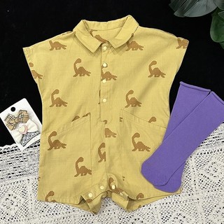 Áo liền quần in hình mùa hè mỏng phong cách phương Tây Quần áo siêu dễ thương cho bé Quần áo mùa hè