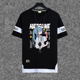 M-3xl Unisex Street Tops Thời Trang Nam Slim Fit Áo Thun Tay Ngắn Phong Cách Nhật Bản anime Hatsune Miku In Tee Cổ Tròn Quá Khổ Áo Sơ Mi Cho Quần Áo Thanh Niên