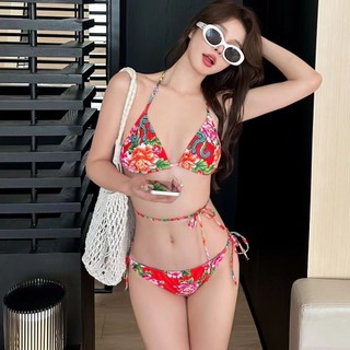 Bikini Hoa Lớn Bao Bụng Của Bạn Với Eo Cao Giảm Béo Hai Mảnh Đồ Bơi Nữ Mới 2024 Cao Cấp Đồ Bơi